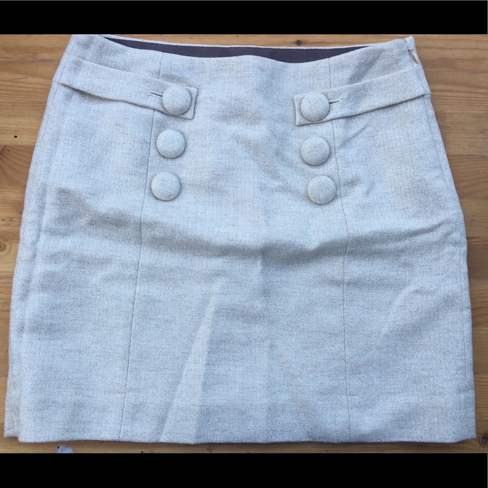 J. Crew wool cream skirt